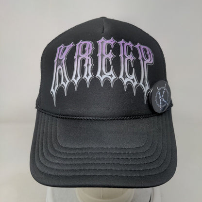 Kreep Snapback Mesh Back Rope Trucker Hat Black OSFM Adjustable Otto