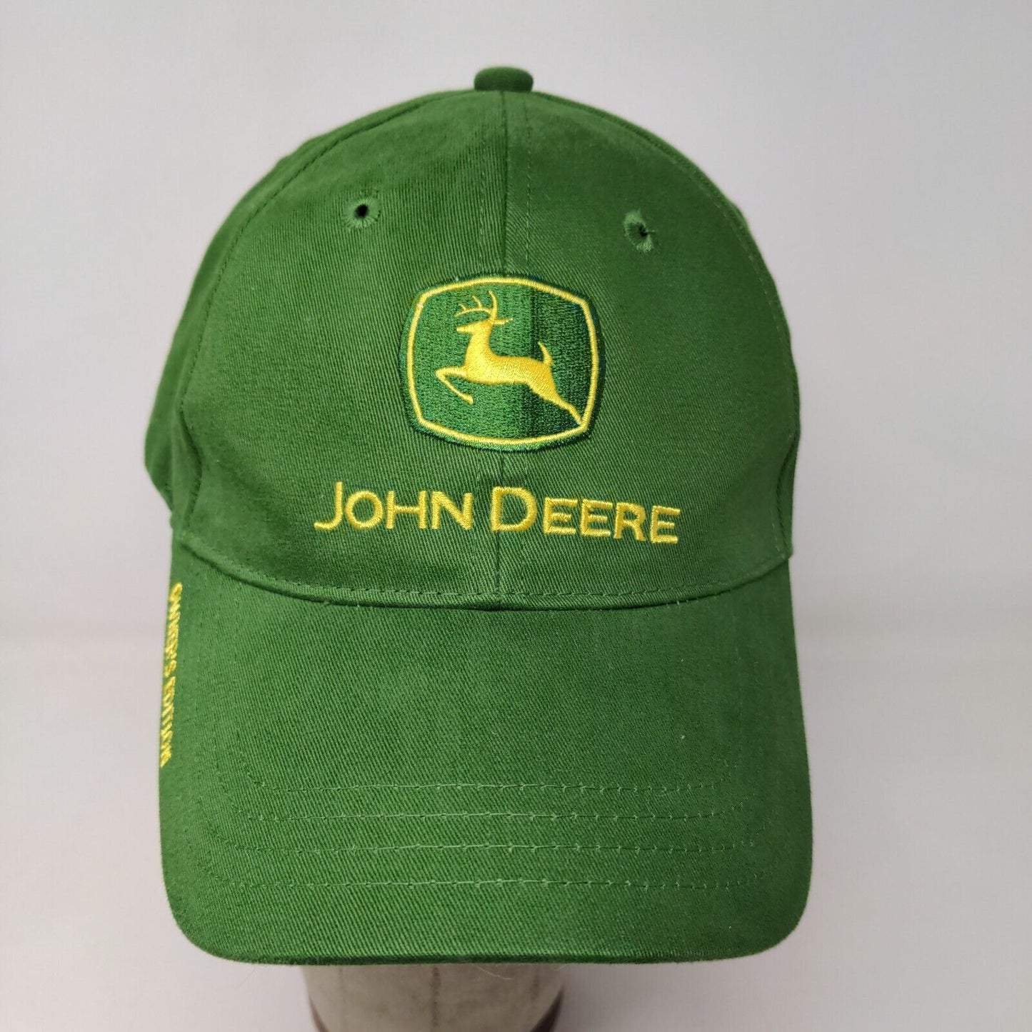 Cary Francis Group Men's Slideback Hat Green OSFA Embroidered John Deere Logo