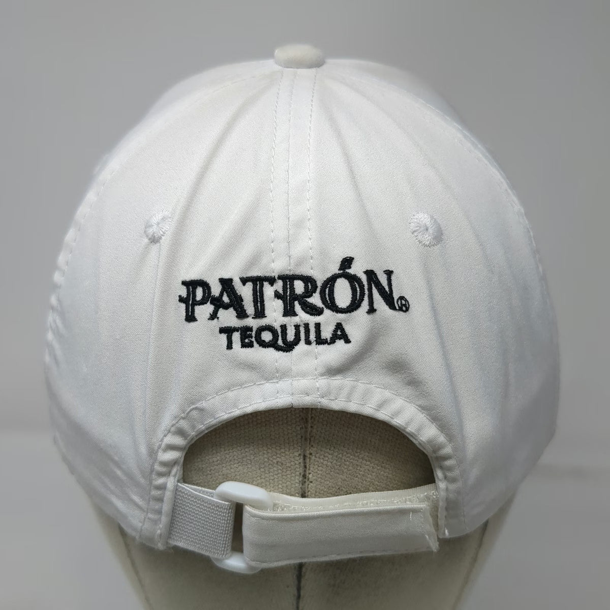 Patron Tequila Bee Logo Baseball Cap White One Size Adjustable Embroidered Hat