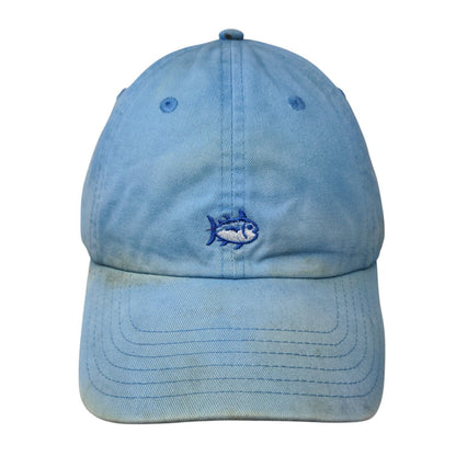 Southern Tide Slideback Hat Blue One Size Embroidered Fish 6 Panel