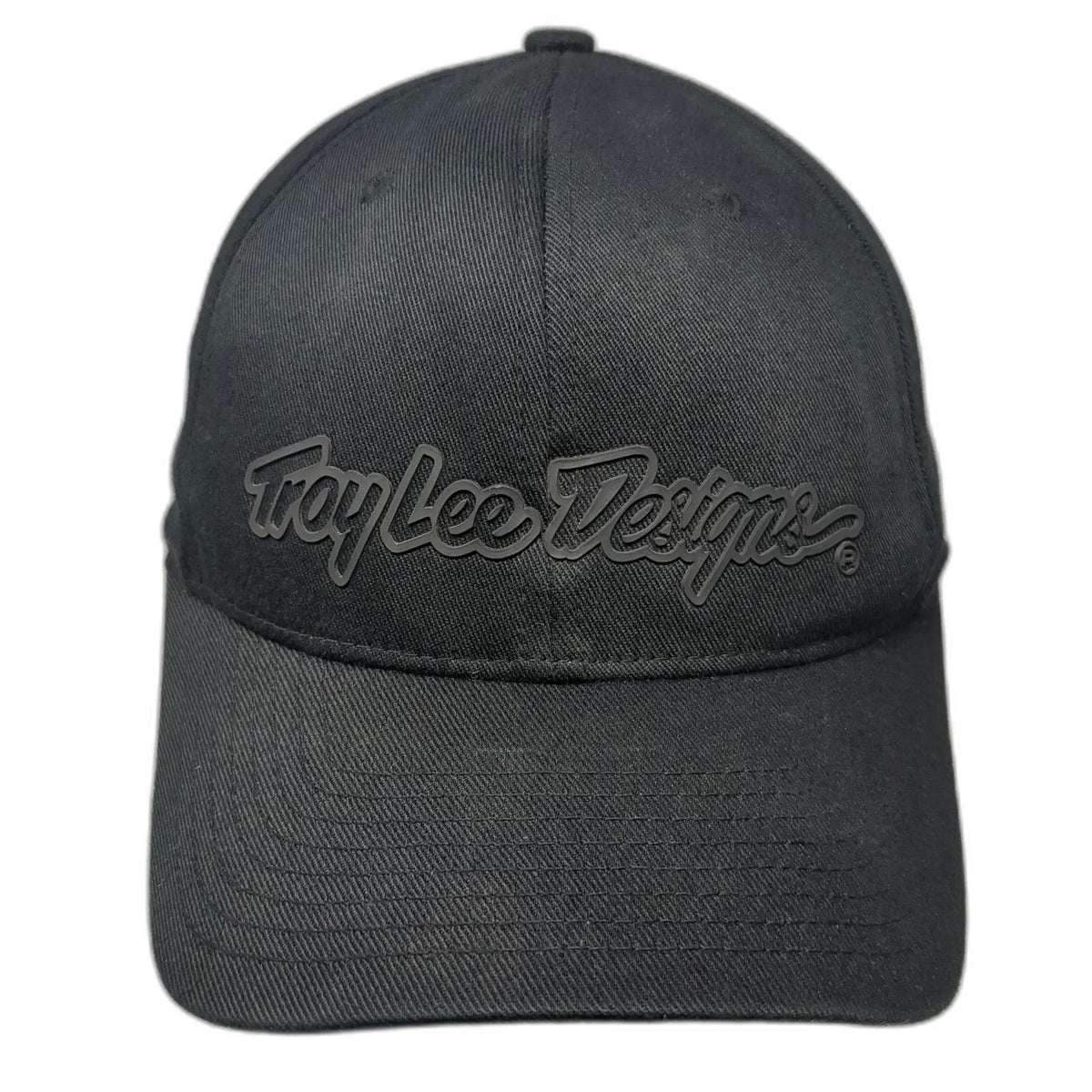Troy Lee Designs Baseball Cap Black S/M Flexfit Raised Rubber Logo Signature Hat