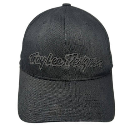 Troy Lee Designs Baseball Cap Black S/M Flexfit Raised Rubber Logo Signature Hat