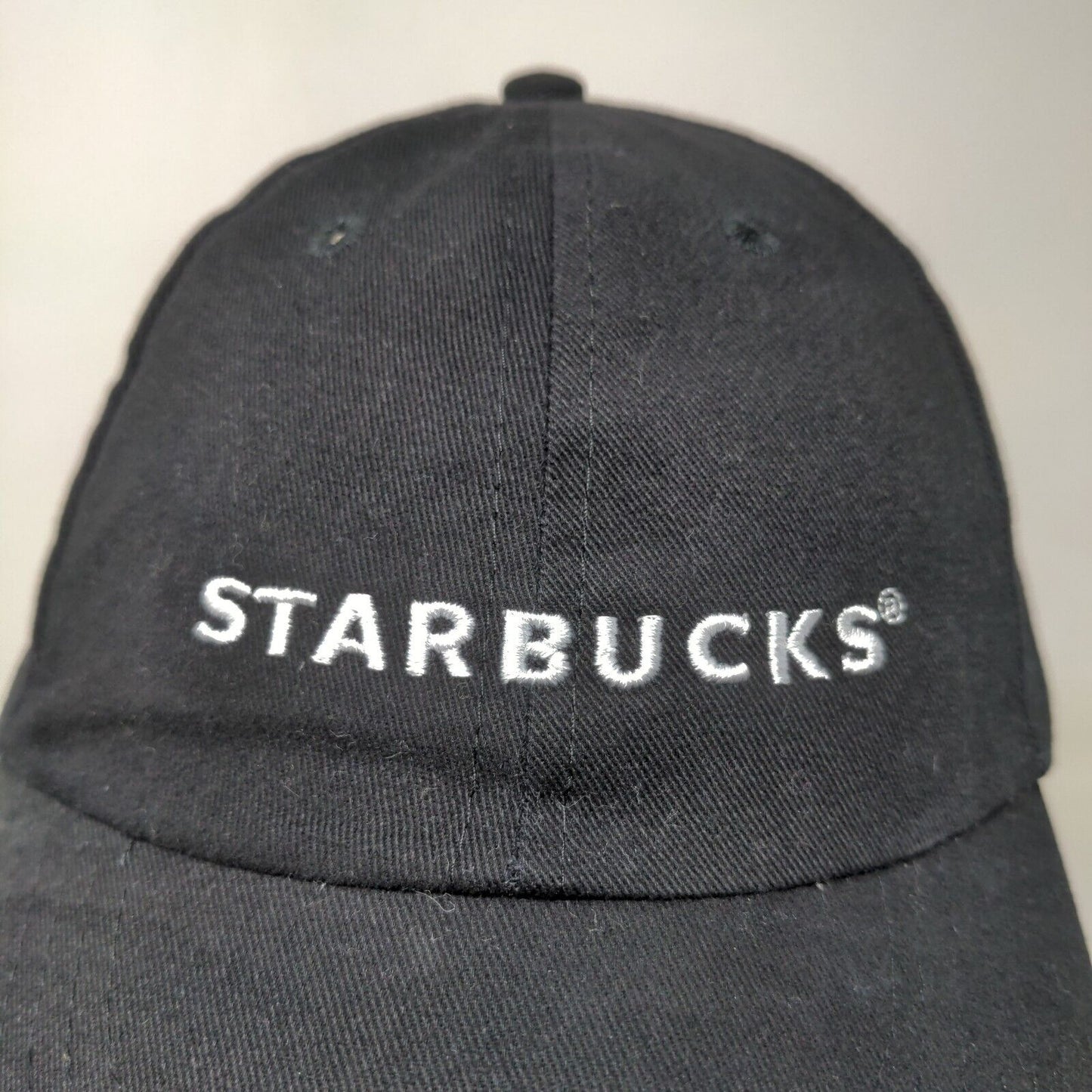 Starbucks Men's Strapback Hat Black Adjustable Embroidered Logo Employee Uniform