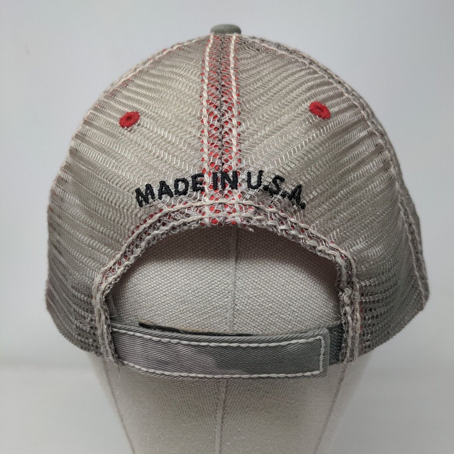 Morse Strapback Mesh Back Trucker Hat Gray OSFA 6 Panel Made In USA