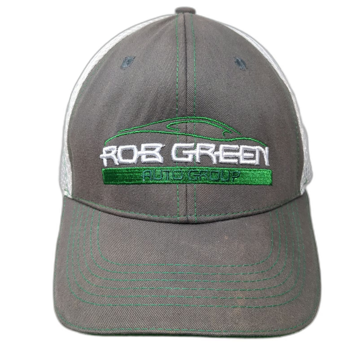 360 Apparel Baseball Cap Gray One Size Rob Green Auto Group Mesh Strapback Hat