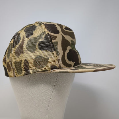 Nissin Cap Trucker Hat Brown One Size Camo Mesh Back Braided Rope Spencer