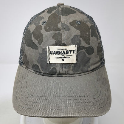 Carhartt Trucker Hat Gray Camouflage Mesh Back One Size Snapback Patch Hat