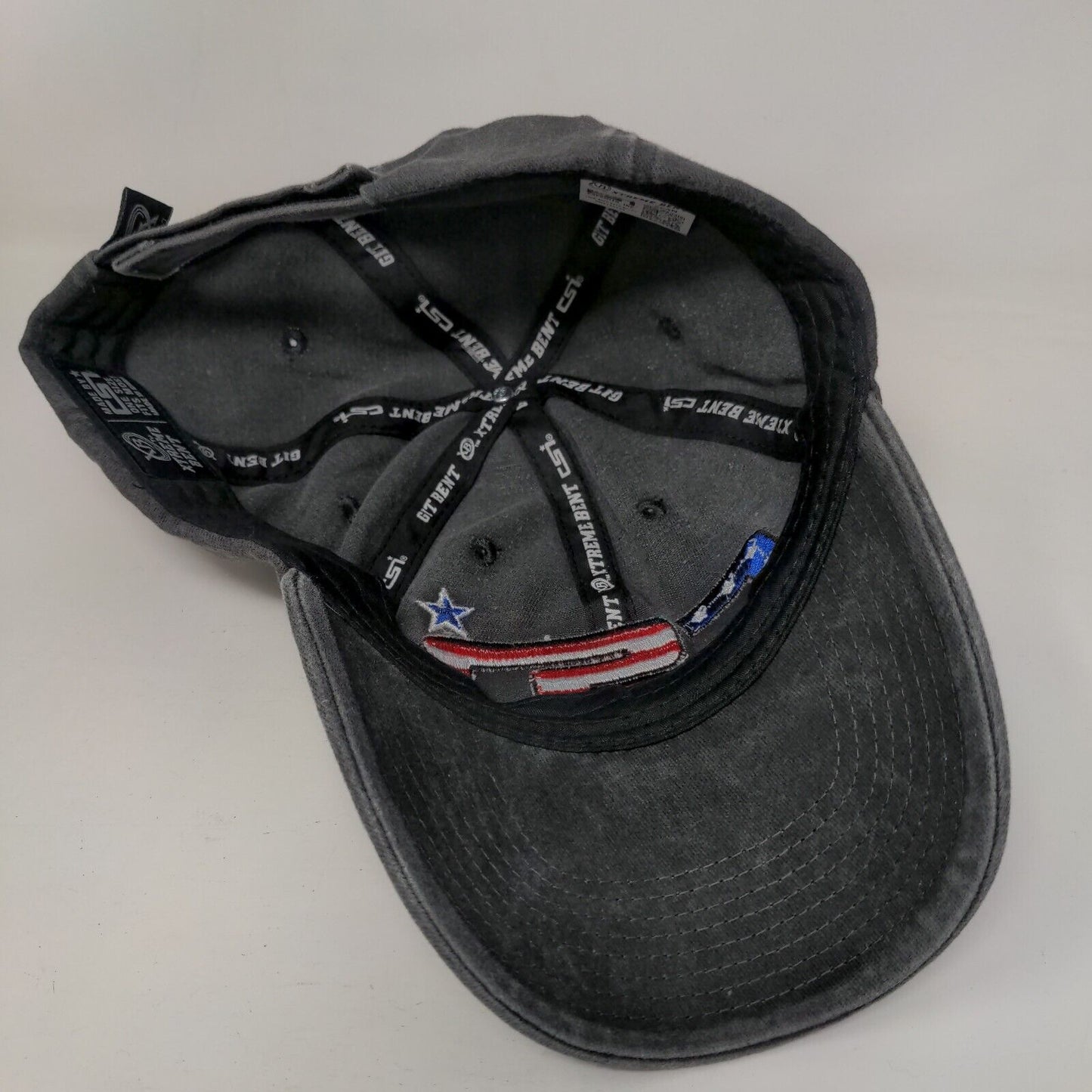 CSI American Flag Strapback Hat Gray OSFM Embroidered Git Bent W/Tags