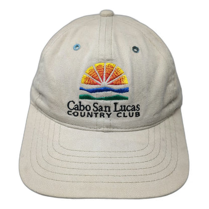 Cabo San Lucas Country Club Golf Beige Baseball Cap One Size Slideback Hat