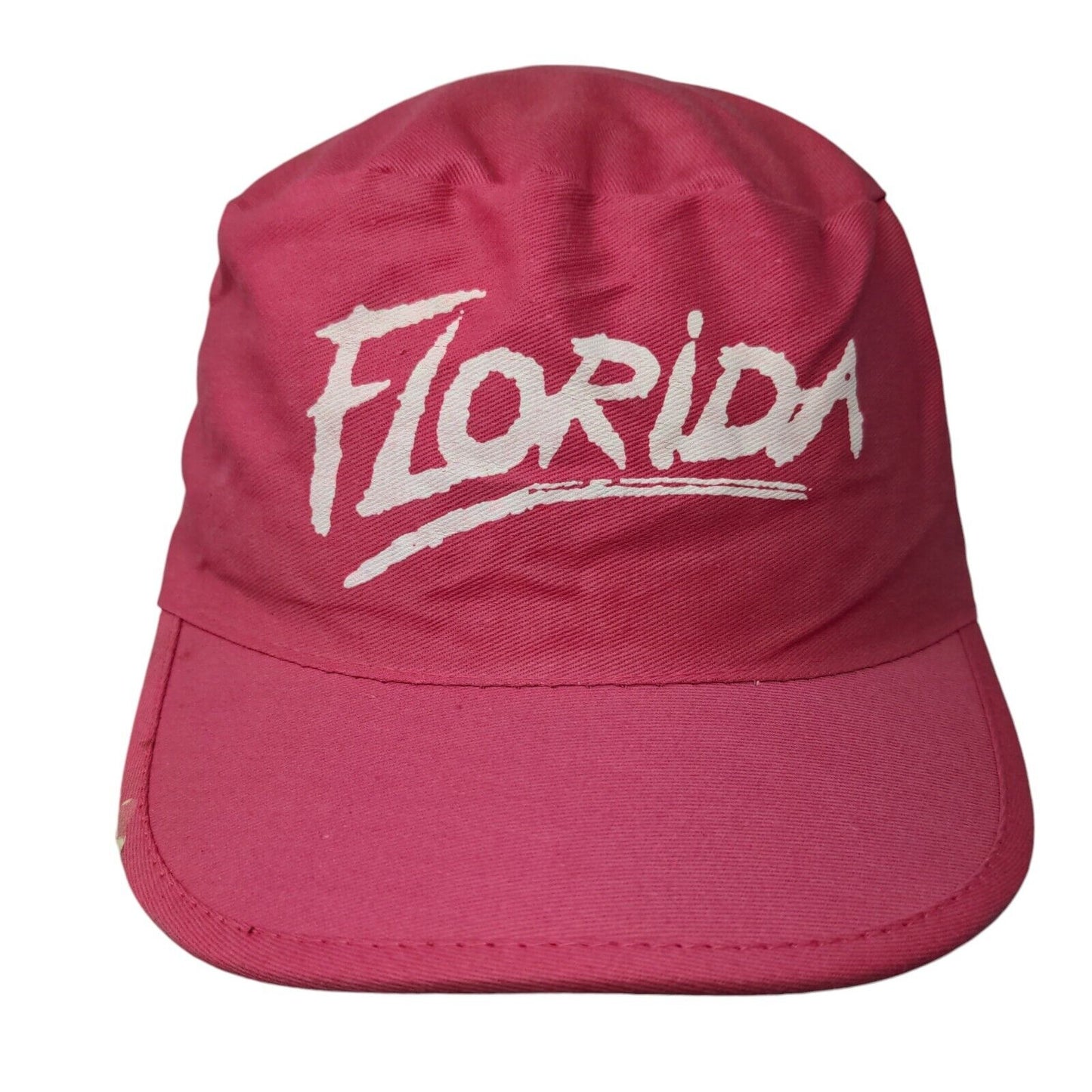 Florida Slideback Hat Pink One Size Adjustable Graphic Print Lightweight