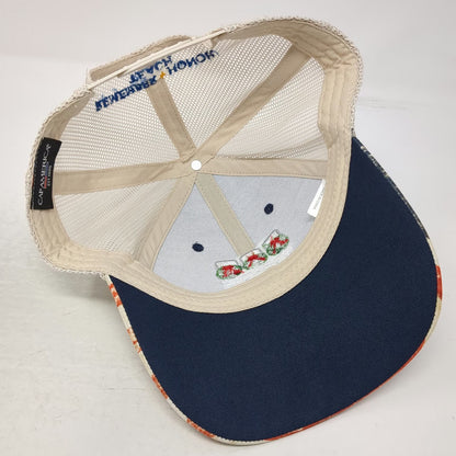 Cap America Blue Trucker Hat One Size Wreaths Across America American Flag Brim