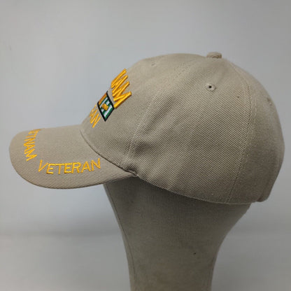 Unbranded Men's Strapback Hat Tan Embroidered Vietnam Veteran Logo Military