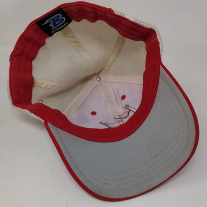 PP Fitted Trucker Hat Red Size L/XL Embroidered Mesh Back 6 Panel Boombah