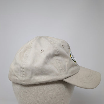 Reebok Green Bay Packers NFL Hat Tan One Size Cap Green Yellow Elastic Back Logo
