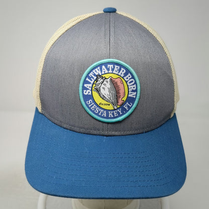 Pacific Headwear Gray Trucker Hat One Size Saltwater Born Siesta Key Shell Mesh