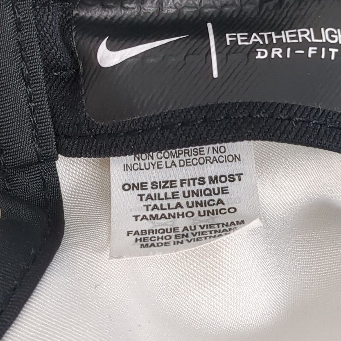 Nike Strapback Hat White One Size Adjustable Featherlight Dri-Fit