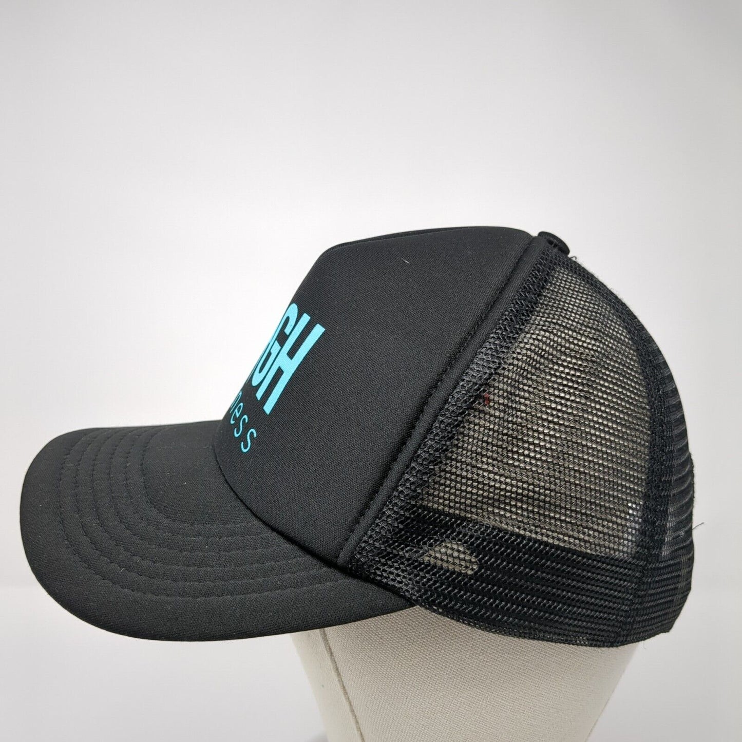 High Fitness Snapback Mesh Back Trucker Hat Black One Size Adjustable
