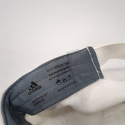 Adidas Slideback Hat White One Size Adjustable Embroidered 6 Panel Cotton