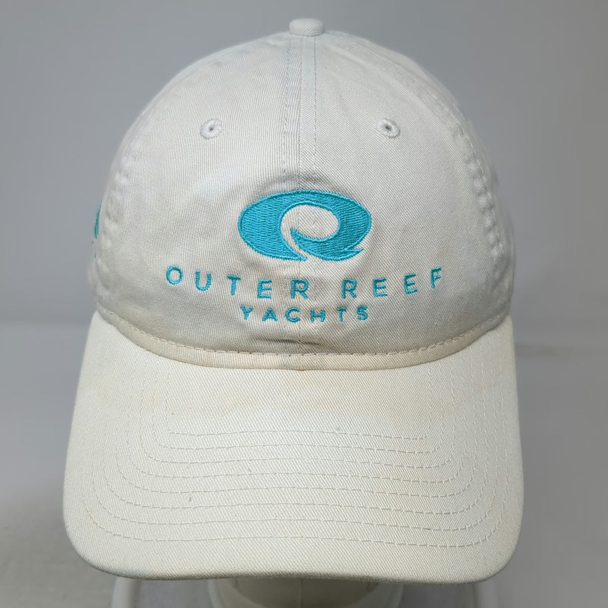 New Era Baseball Cap White One Size Outer Reef Yachts Slideback Embroidered Hat