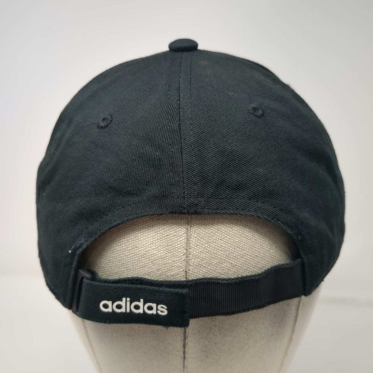Adidas Baseball Cap Black One Size Box Logo Cotton Strapback Aeroready hat