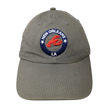 New Orleans LA Lobster Slideback Hat Gray One Size Adjustable 6 Panel