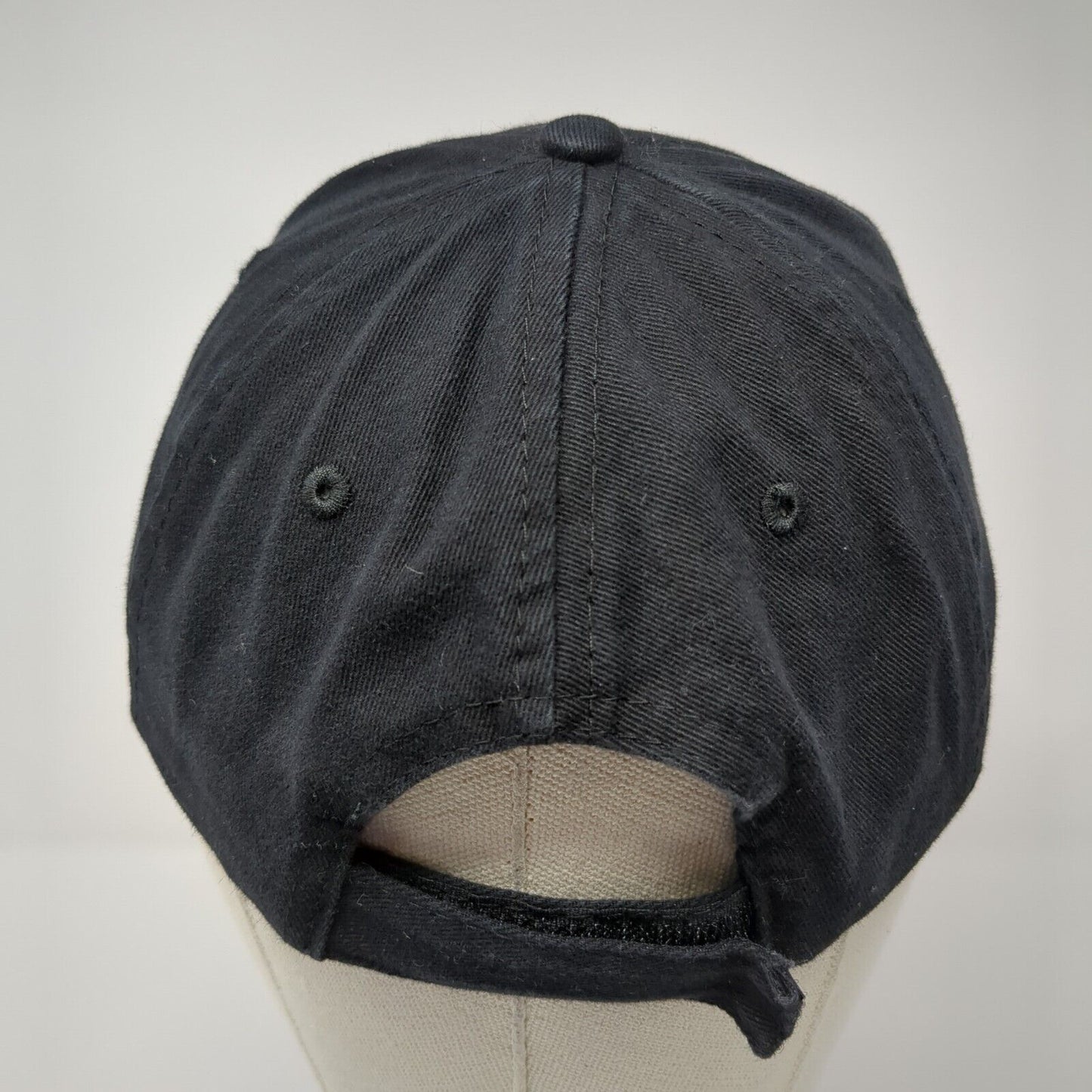 Samurai Strapback Hat Black One Size Adjustable Embroidered 6 Panel