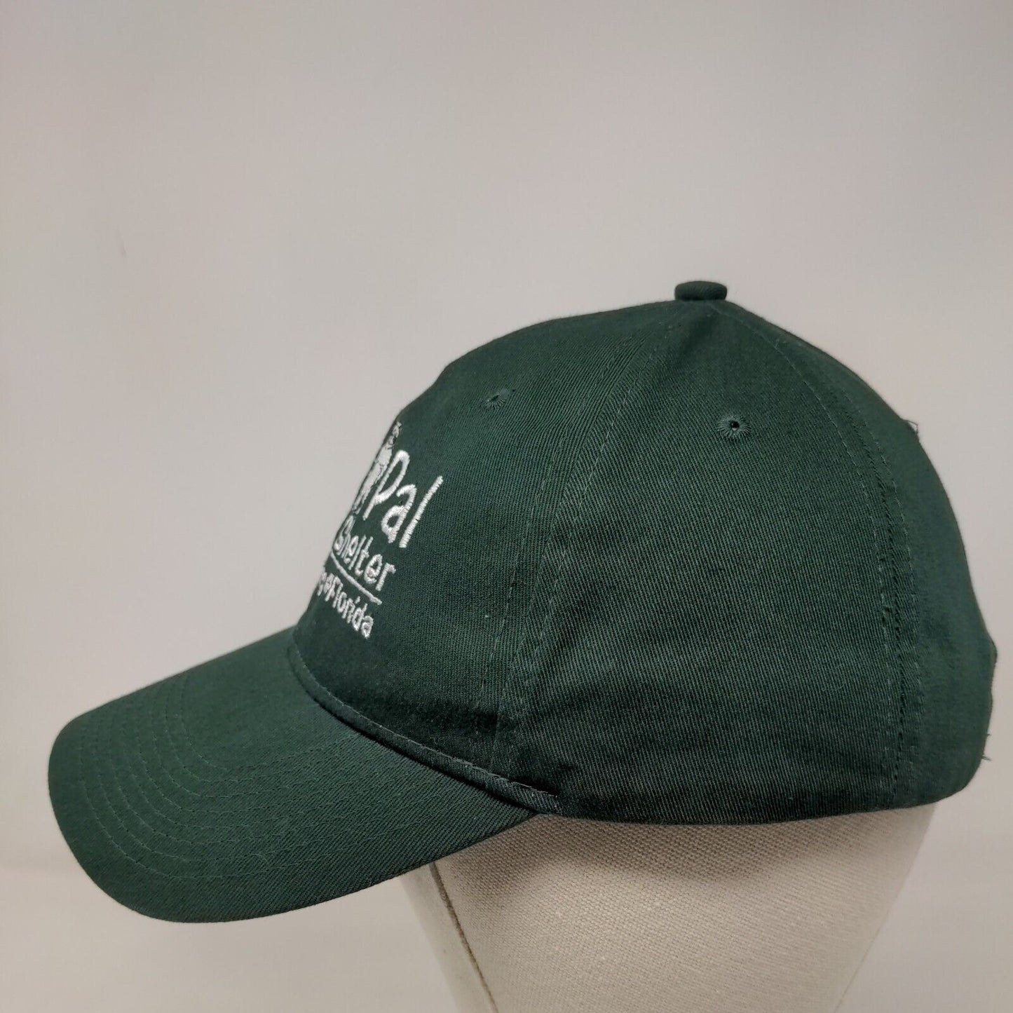 Pet Pal Animal Shelter Strapback Hat Green One Size Embroidered Bayside