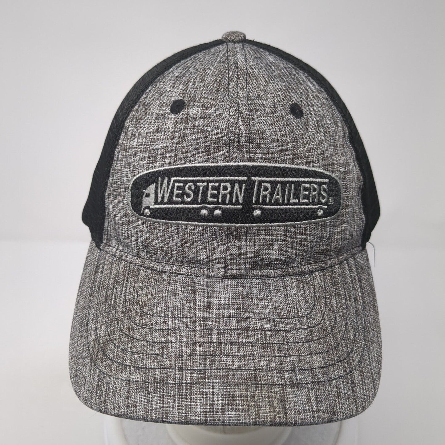 Western Trailers Snapback Trucker Hat Gray OS Adjustable Embroidered Mesh Back
