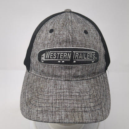 Western Trailers Snapback Trucker Hat Gray OS Adjustable Embroidered Mesh Back