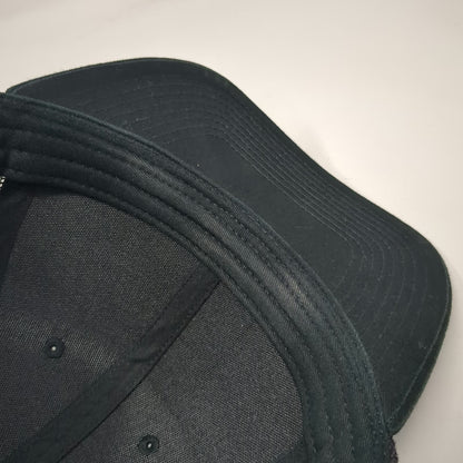 Outdoor Cap Trucker Hat Black OSFM Harris Premium Beef Leather Patch Snapback