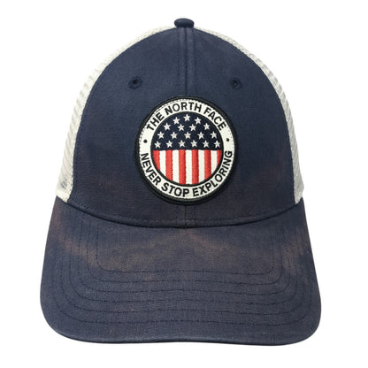 The North Face Snapback Trucker Hat Blue One Size Mesh Back Colorblock