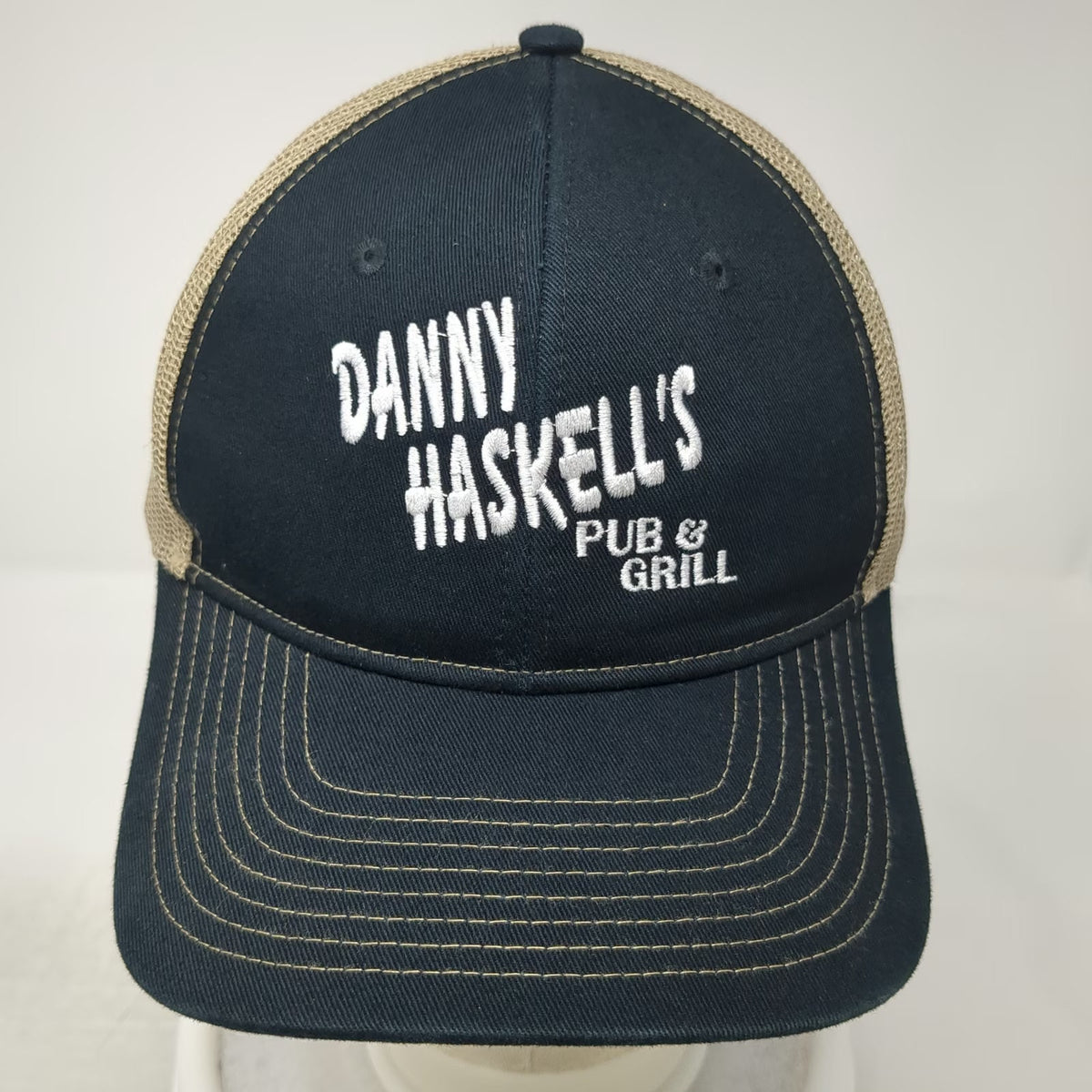 Port Authority Trucker Hat Black Beige One Size Danny Haskells Pub Grill Mesh