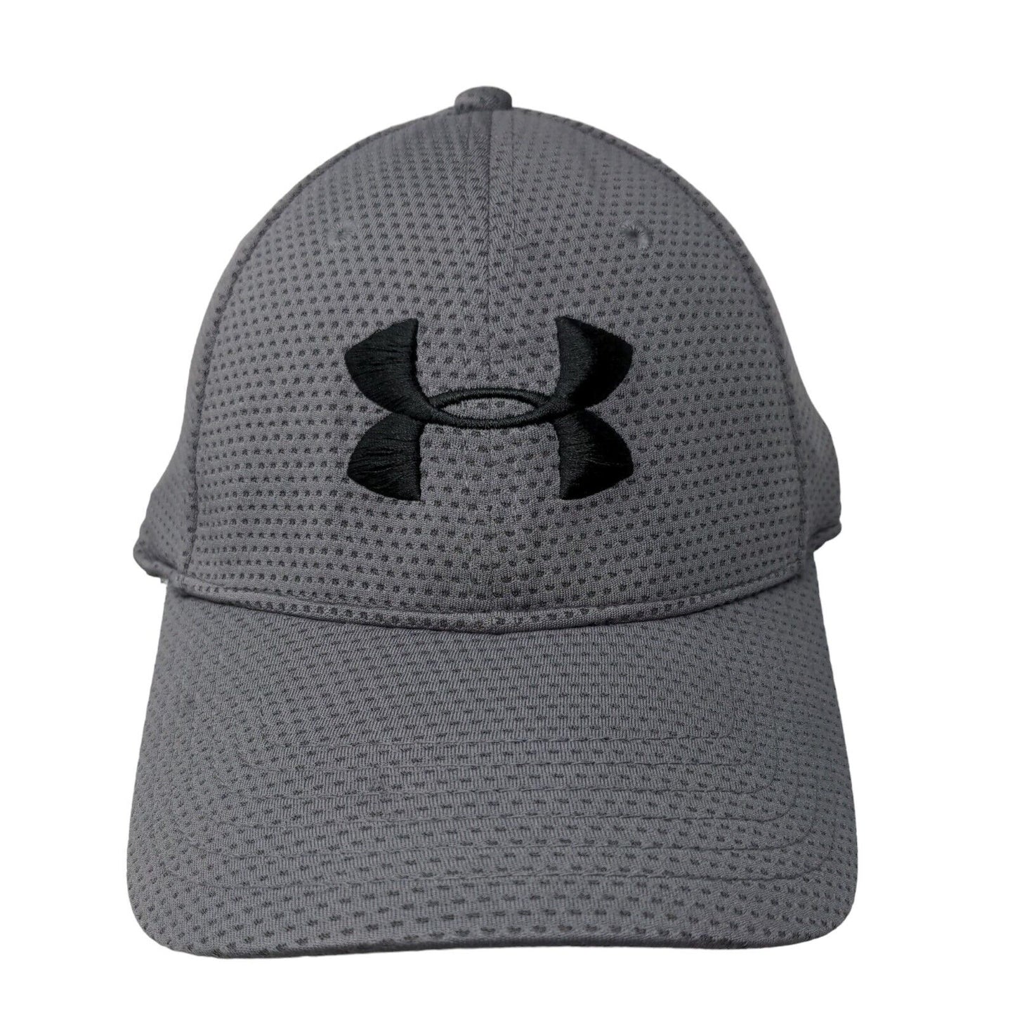 Under Armour Fitted Hat Gray L/XL Embroidered Breathable Vented Holes 6 Panel