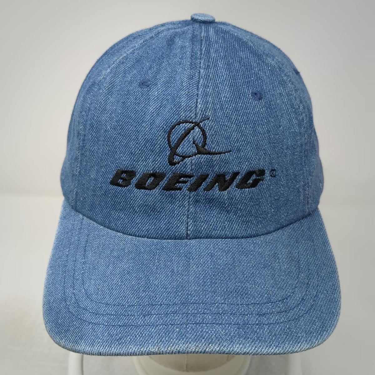 ATT Headwear Boeing Blue Denim Baseball Cap One Size Adjustable Slideback Hat