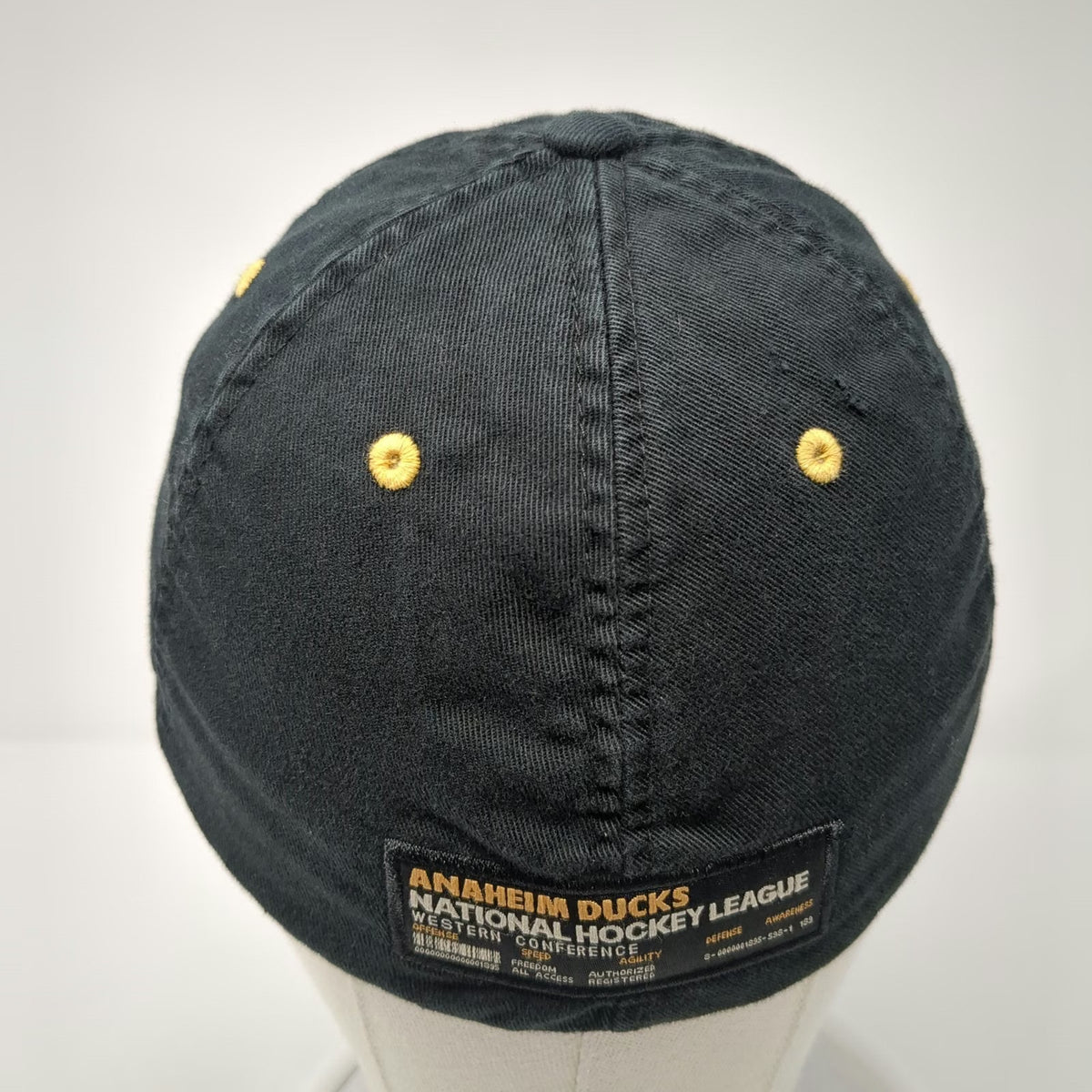 Reebok Anaheim Ducks Black Baseball Cap Hat OSFM Fitted NHL Center Ice Yellow