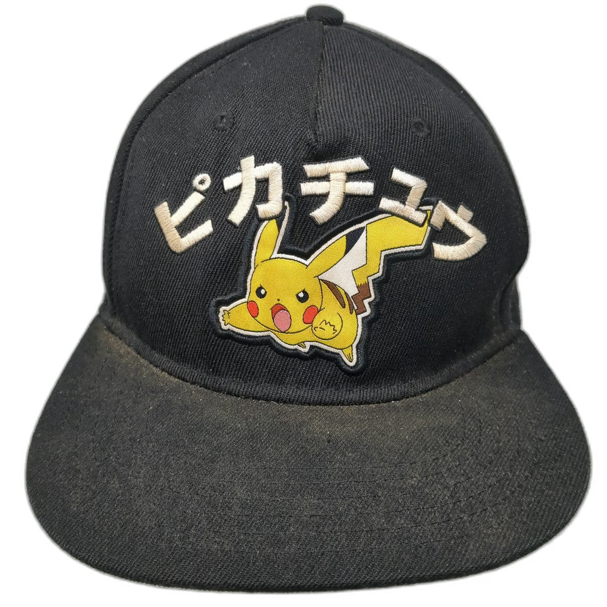 Bioworld Snapback Black One Size Pikachu Japanese Text Under Brim Graphic Hat