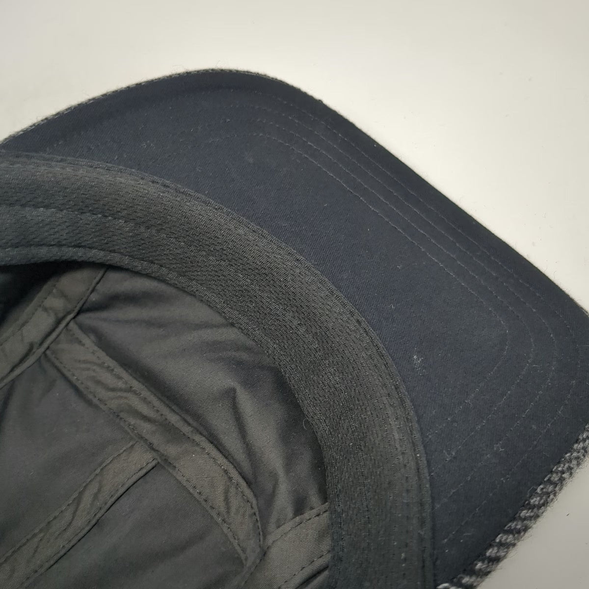 Storied Hats 5 Panel Gray XL Herringbone Recycled Wool Slideback Hat Strap