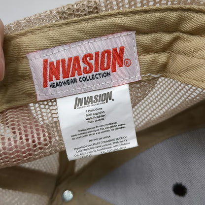 Invasion Trucker Hat Black OSFM Puerto Vallarta Mexico Anchor Patch Mesh Back
