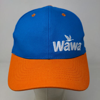 WaWa Men's Strapback Hat Blue Orange size OSFM Embroidered Logo 100% Cotton