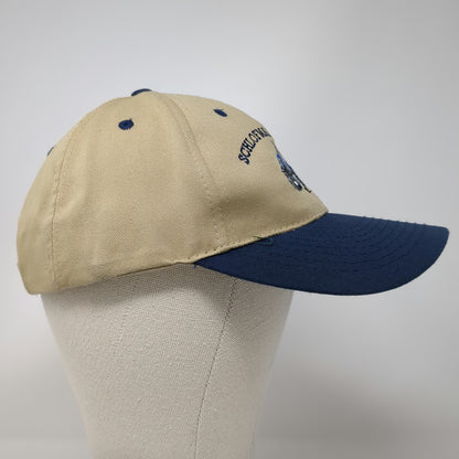 Nissin Baseball Cap Beige Blue One Size Schlofman Tractor Embroidered Curved Hat