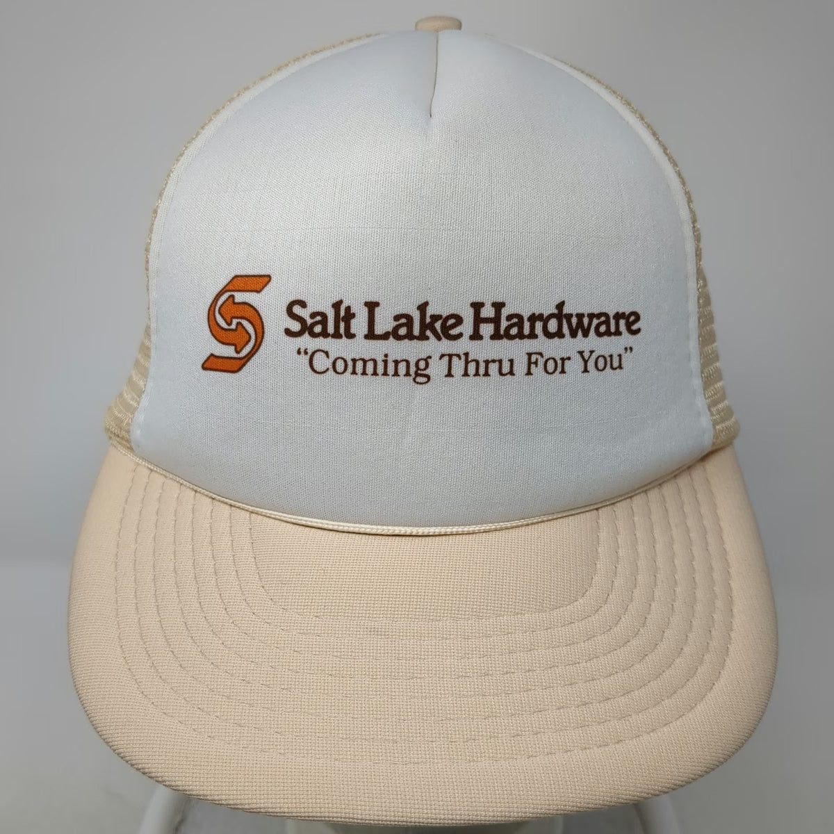 Mohr's Salt Lake Hardware Coming Thru For You Trucker Hat Beige One Size Mesh