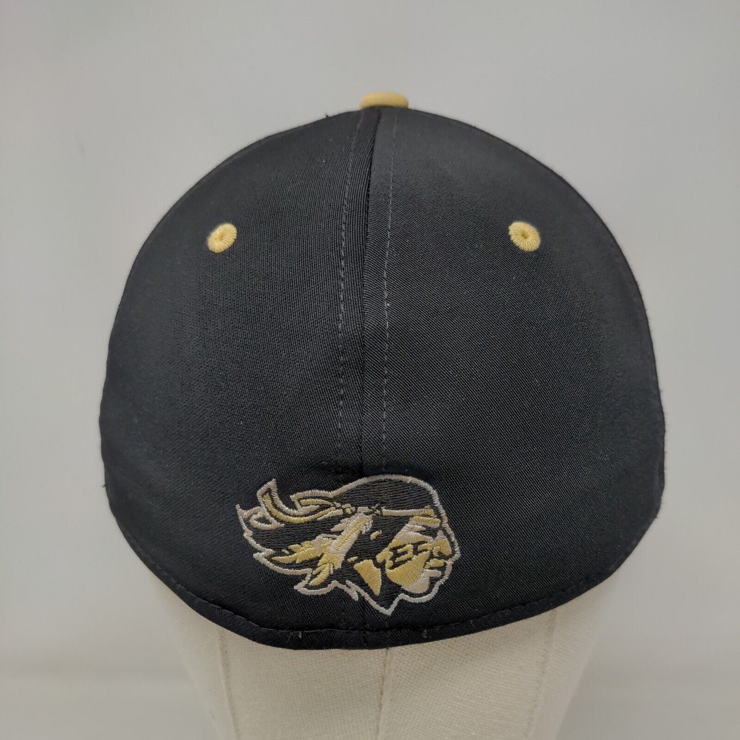 UA Men's Fitted Hat Black Stretch Embroidered EC Indians Logo Polyester Blend