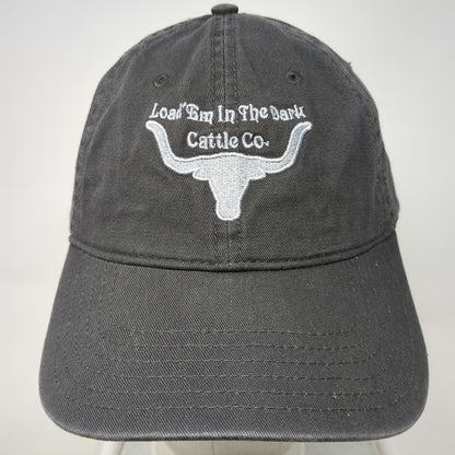 OTTO Baseball Cap Gray OSFM Load Em In The Dark Cattle Co Longhorn Hat Cotton