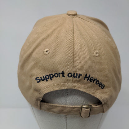 USO Support Our Heroes Slideback Hat Tan OSFA Adjustable Embroidered