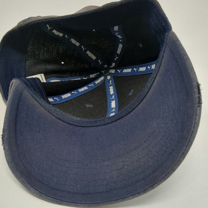 Puma Baseball Cap Blue XL Metal Logo Fitted Heathered Athletic Sports Casual Hat