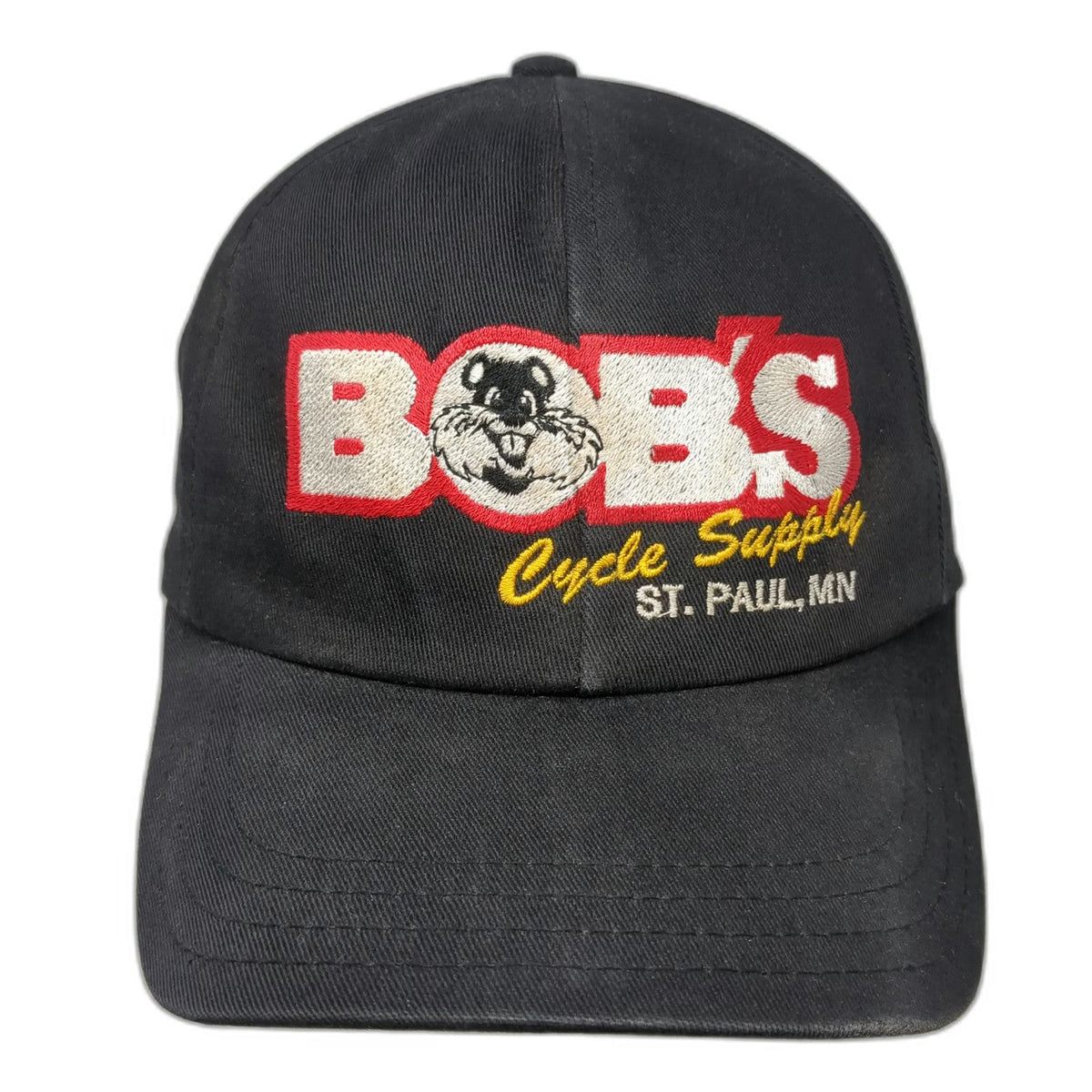 Bob's Cycle Supply St Paul MN Beaver Mascot Hat Snapback Black One Size USA Made