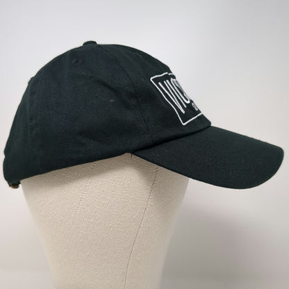 Victoria Sport Baseball Cap Black One Size Embroidered Logo Cotton Hat Slideback