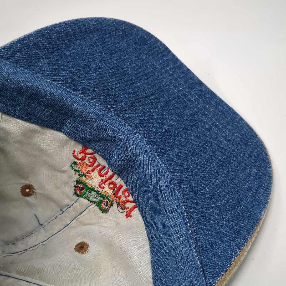 Blue Baseball Cap One Size Rainforest Cafe Frog Denim Hat Slideback Red Green