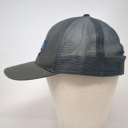 Patagonia Trucker Hat Gray One Size Mesh Back Snapback Mountain Logo Patch