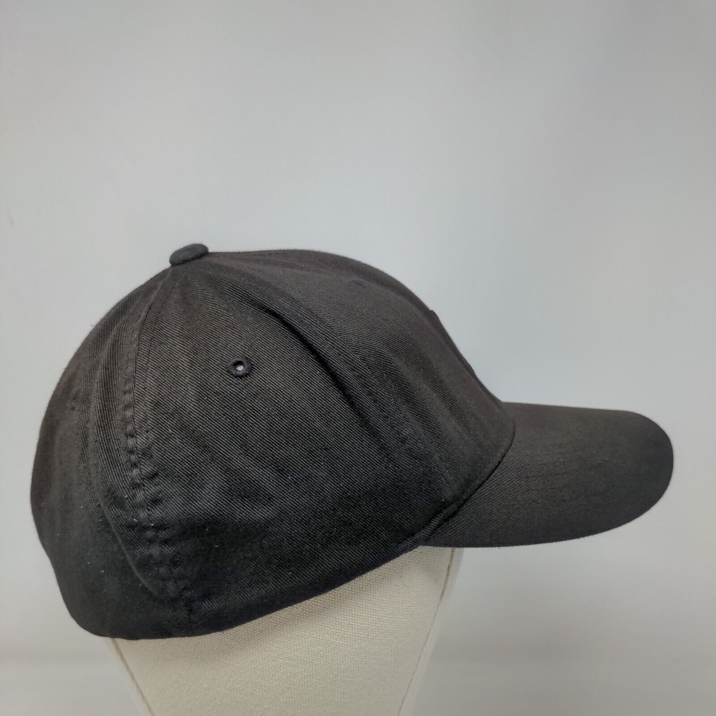 Hurley Fitted Hat Black L/XL Embroidered Vented Holes Flexfit Yupoong